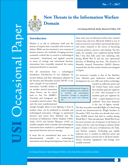 New Threats in the Information Warfare Domain (Vol No. 7- 2017)